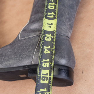 Steve Madden Women Ryson Grey Leather Tall Riding Equestrian Knee Boots sz 8.5