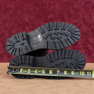 Dolce Vita Women Rain Black Leather Festival Zip Lug Combat Ankle Boots sz 5.5