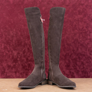 Blondo Women Valina Dark Brown Suede Waterproof Riding OTK Zip Boots sz 7