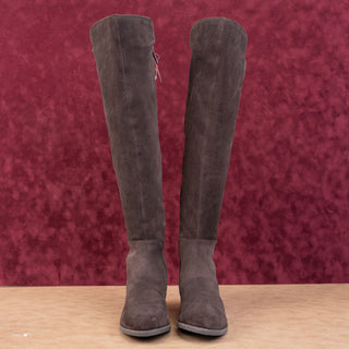 Blondo Women Valina Dark Brown Suede Waterproof Riding OTK Zip Boots sz 7