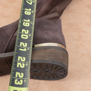 Blondo Women Valina Dark Brown Suede Waterproof Riding OTK Zip Boots sz 7