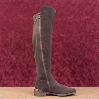 Blondo Women Valina Dark Brown Suede Waterproof Riding OTK Zip Boots sz 7