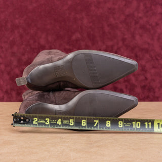 Naturalizer Wmn Deesha Mahogany Brown Suede Wide Calf Boots 8WW-WC