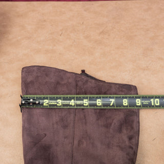 Naturalizer Wmn Deesha Mahogany Brown Suede Wide Calf Boots 8WW-WC