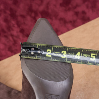 Naturalizer Wmn Deesha Mahogany Brown Suede Wide Calf Boots 8WW-WC