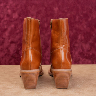 Matisse Women Ezra Brown Leather Zip Boho Cottage Square toe Ankle Boots sz 8.5