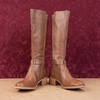 Korks Women Theresa Brown Vegan Leather Riding Wide Calf Knee Boots size 9.5