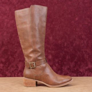 Korks Women Theresa Brown Vegan Leather Riding Wide Calf Knee Boots size 9.5