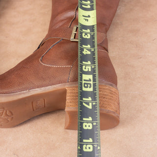 Korks Women Theresa Brown Vegan Leather Riding Wide Calf Knee Boots size 9.5