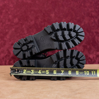 Charles David Italy Women Hound Platform Black Leather Combat Boots 6.5US EUR37