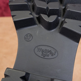 Charles David Italy Women Hound Platform Black Leather Combat Boots 6.5US EUR37