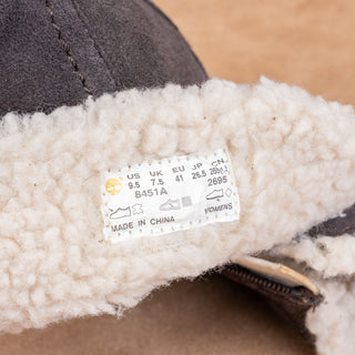 Timberland Women Earthkeepers Grey Suede Zip Faux Fur Lined Lug Boots sz 9.5