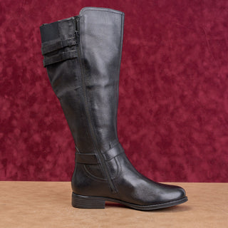 Naturalizer Wmn Jackie Vintage Retro 90s Black Leather Wide Calf Riding Boots 6