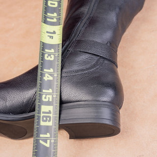 Naturalizer Wmn Jackie Vintage Retro 90s Black Leather Wide Calf Riding Boots 6