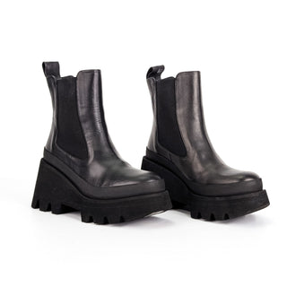 Paloma Barcelo Wmn Miranda Black Leather Platform Boots 5US EUR36