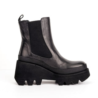 Paloma Barcelo Wmn Miranda Black Leather Platform Boots 5US EUR36