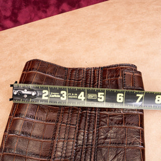 Ganni Women Croc Print Brown Leather Western Tall Fashion Boots sz 7.5US EUR38