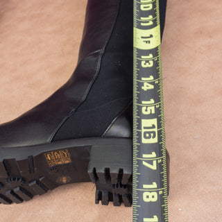 Stuart Weitzman Women 5050 Knee High Lug Black Leather Stretch Knee Boots sz 6.5