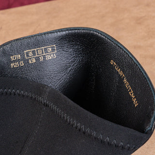 Stuart Weitzman Women 5050 Knee High Lug Black Leather Stretch Knee Boots sz 6.5