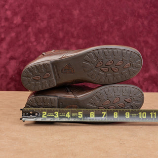 Born Women Dark Brown Zip Festival Boho Cottage Mid Flat Boots sz 8.5