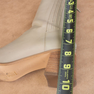 EB By Miista Wmn Inka Beige Leather Buckle Square Retro Ankle Boots 8US EUR38