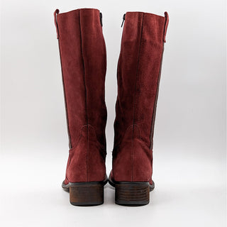 Jeffrey Campbell Ibiza Wmn Burgundy Vintage Y2K Riding Suede Boots sz 10.5 EUR41