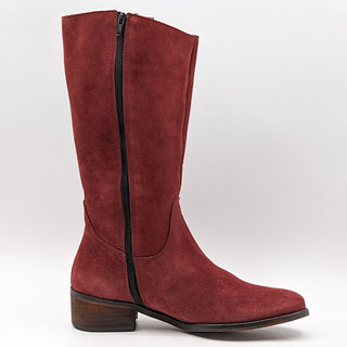 Jeffrey Campbell Ibiza Wmn Burgundy Vintage Y2K Riding Suede Boots sz 10.5 EUR41