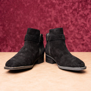 Born Women Morocco Comfy Cushion Black Distress Leather Buckle Ankle Boots 9