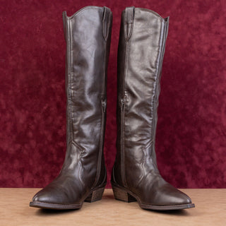 Dolce Vita by DV Women Kit Brown Faux Leather Western Zip Knee Boots sz 12