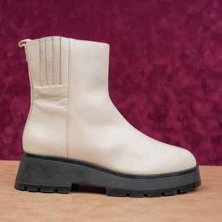 Vince Camuto Women Frames White Leather Platform Festival Party Zip Boots sz 8.5