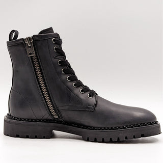 All Saints Women Whitmore Black Leather Combat Boots size 9 EUR 40