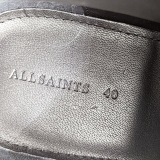 All Saints Women Whitmore Black Leather Combat Boots size 9 EUR 40