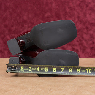 Jeffrey Campbell Women Maximal 90s Square Burgundy Patent Leather Boots sz 5.5