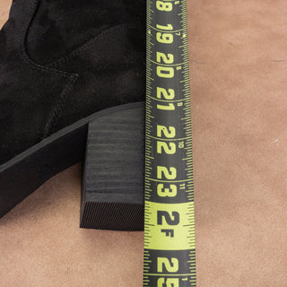 BP Women Luke Black Faux Suede Block Heel Over The Knee Boots sz 6.5