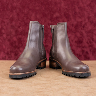 David Tate Women Santorini Waterproof Luxe Brown Leather Zip Boots sz 7