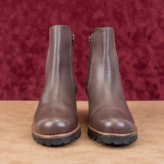 David Tate Women Santorini Waterproof Luxe Brown Leather Zip Boots sz 7