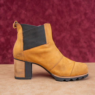 Sorel Women Addington Wheat Nubuck Stacked Heel Chelsea Ankle Boots sz 9