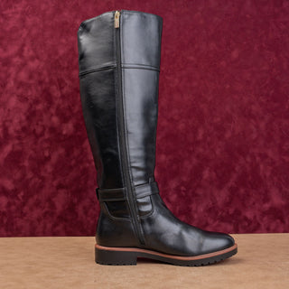 Tommy Hilfiger Wmn Black Faux Leather Riding Equestrian Wide Calf Boots sz 9