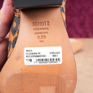 Schutz Women Amalya Leopard Print Western Cowgirl Festival Ankle Zip Boots sz 8.5