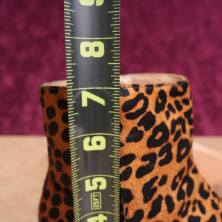 Schutz Women Amalya Leopard Print Western Cowgirl Festival Ankle Zip Boots sz 8.5