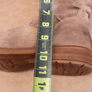 Sofft Wmn Sharnell Low Distress Beige Suede Waterproof Back Lace-up Boots sz 9.5