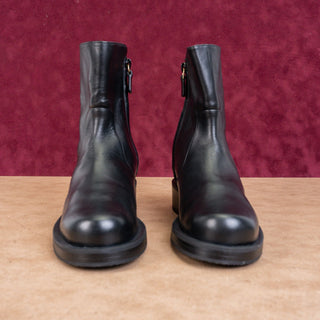Stuart Weitzman Women Sadie Black Leather Zip Dress Office Ankle Boots sz 5B