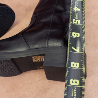 Stuart Weitzman Women Sadie Black Leather Zip Dress Office Ankle Boots sz 5B