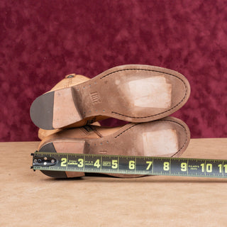 Frye Women Melissa Button 2 Tan Leather Zip Equestrian Riding Boots sz 5.5