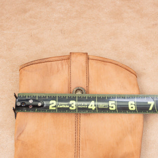 Frye Women Melissa Button 2 Tan Leather Zip Equestrian Riding Boots sz 5.5