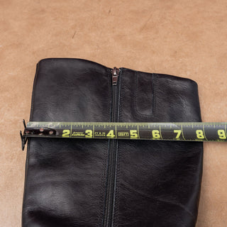 Born Women Black Leather Western Zip Wide Calf Fashion Zip Knee Boots sz 9.5