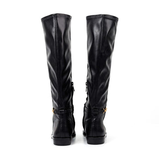 Sam Edelman Women Clive Black Leather Zip Riding Equestrian Knee Boots size 7.5