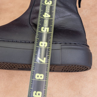 AGL Women Back Zip Black Leather High Top Ankle Boots size 8.5US EUR 38.5