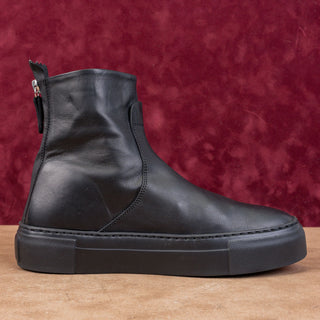 AGL Women Back Zip Black Leather High Top Ankle Boots size 8.5US EUR 38.5