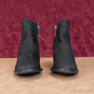 Blondo Women Western Black Leather Waterproof Zip Ankle Boots sz 7